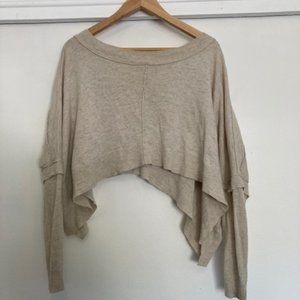 All Saints Cropped cream Wool sweater size 10